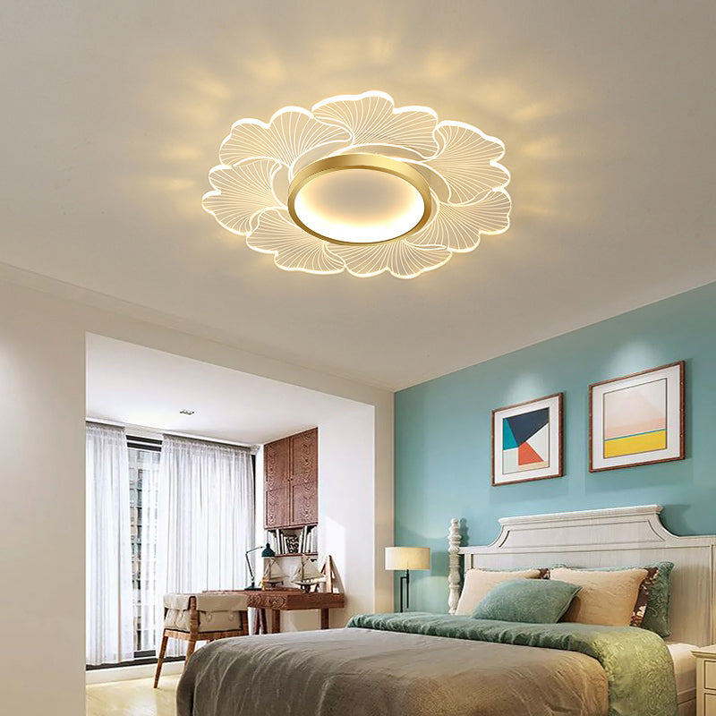 Acrylic Flower Ceiling Mount Light Fixture Modern Style LED Flush Mount for Bedroom Clearhalo 'Ceiling Lights' 'Close To Ceiling Lights' 'Close to ceiling' 'Flush mount' Lighting' 2422673
