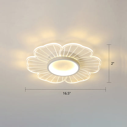 Acrylic Flower Ceiling Mount Light Fixture Modern Style LED Flush Mount for Bedroom White 16.5" Third Gear Clearhalo 'Ceiling Lights' 'Close To Ceiling Lights' 'Close to ceiling' 'Flush mount' Lighting' 2422688