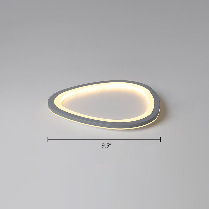 Dark Grey Droplet Shaped Flushmount Nordic Acrylic LED Ultrathin Ceiling Flush Light Dark Gray 9.5" Clearhalo 'Ceiling Lights' 'Close To Ceiling Lights' 'Close to ceiling' 'Flush mount' Lighting' 2422757