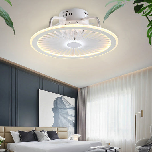 18.5" Wide Kitty Ceiling Fan Light Cartoon Acrylic White LED Semi Flush Mount Fixture with Remote White Remote White Clearhalo 'Ceiling Fans with Lights' 'Ceiling Fans' 'Modern Ceiling Fans' 'Modern' Lighting' 2422768