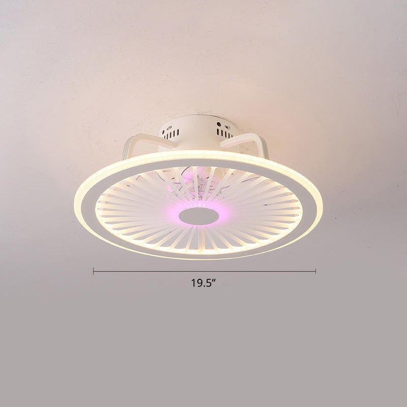 18.5" Wide Kitty Ceiling Fan Light Cartoon Acrylic White LED Semi Flush Mount Fixture with Remote Clearhalo 'Ceiling Fans with Lights' 'Ceiling Fans' 'Modern Ceiling Fans' 'Modern' Lighting' 2422772