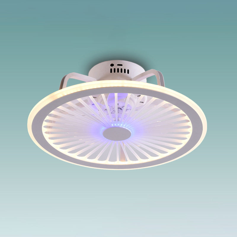 18.5" Wide Kitty Ceiling Fan Light Cartoon Acrylic White LED Semi Flush Mount Fixture with Remote White Remote Blue Clearhalo 'Ceiling Fans with Lights' 'Ceiling Fans' 'Modern Ceiling Fans' 'Modern' Lighting' 2422774