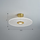 Novelty Simple Disk Shaped Semi Flush Acrylic Bedroom LED Ceiling Mounted Light in Gold Gold White Clearhalo 'Ceiling Lights' 'Close To Ceiling Lights' 'Close to ceiling' 'Semi-flushmount' Lighting' 2422831