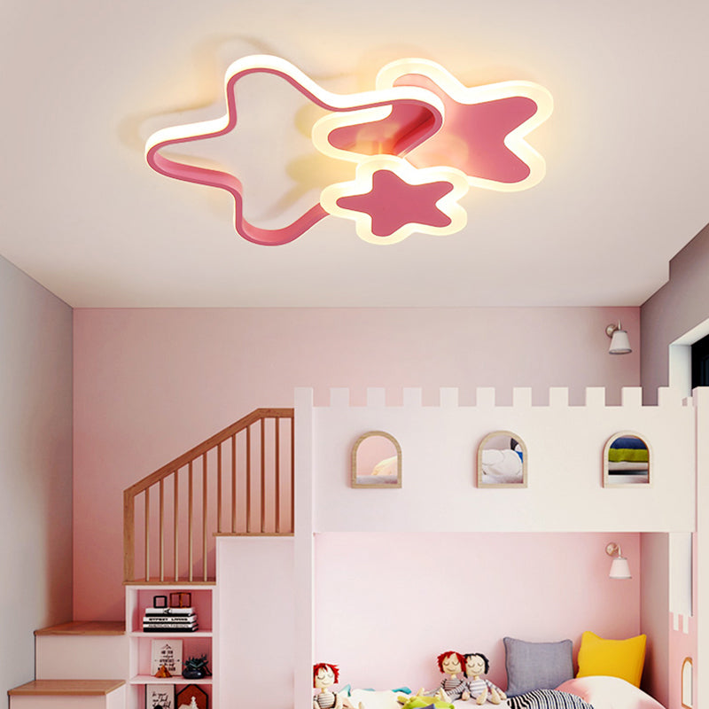 Star LED Flush Mount Lighting Fixture Cartoon Metal Childrens Room Ceiling Mounted Light Clearhalo 'Ceiling Lights' 'Close To Ceiling Lights' 'Close to ceiling' 'Flush mount' Lighting' 2422843