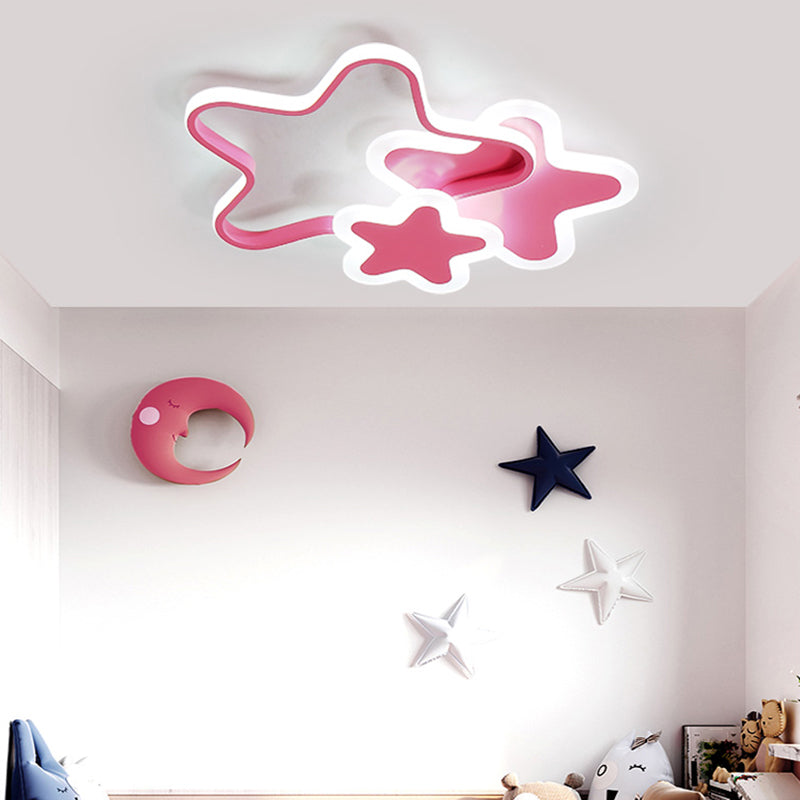 Star LED Flush Mount Lighting Fixture Cartoon Metal Childrens Room Ceiling Mounted Light Clearhalo 'Ceiling Lights' 'Close To Ceiling Lights' 'Close to ceiling' 'Flush mount' Lighting' 2422846