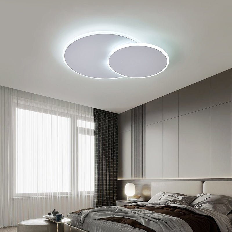 Dual Round Flushmount Lighting Minimalist Metal Surface Mounted Led Ceiling Light for Bedroom Clearhalo 'Ceiling Lights' 'Close To Ceiling Lights' 'Close to ceiling' 'Flush mount' Lighting' 2422855