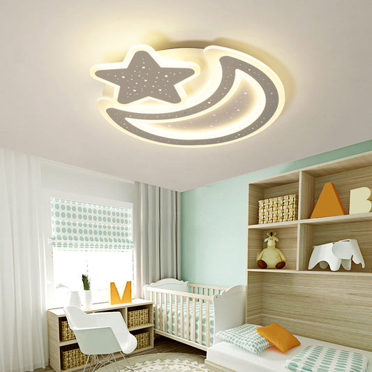Moon and Star Acrylic Ceiling Lamp Nordic Led Flush Mount Light Fixture for Kids Room Clearhalo 'Ceiling Lights' 'Close To Ceiling Lights' 'Close to ceiling' 'Flush mount' Lighting' 2422870