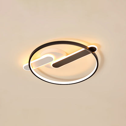 Minimalist Circle Ceiling Flush Mount Acrylic Corridor LED Flush Light Fixture in Black and White Black 16.5" Clearhalo 'Ceiling Lights' 'Close To Ceiling Lights' 'Close to ceiling' 'Flush mount' Lighting' 2422896