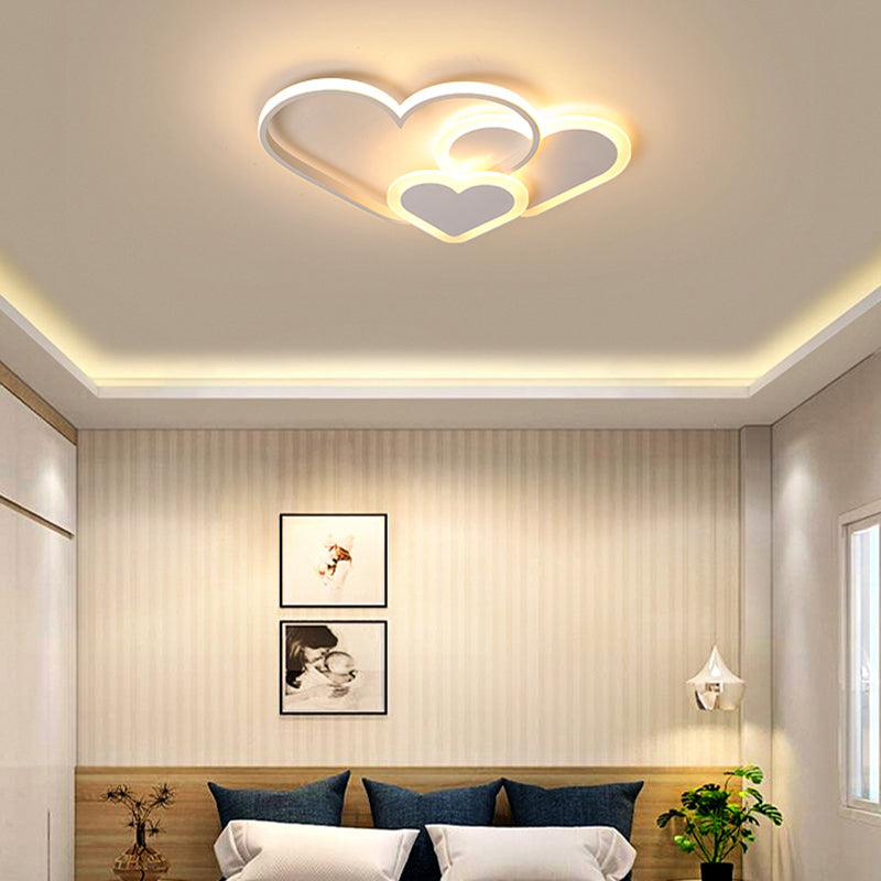 Loving Heart Ceiling Flush Mount Contemporary Acrylic Bedroom LED Flush Light Fixture - Clearhalo - 'Ceiling Lights' - 'Close To Ceiling Lights' - 'Close to ceiling' - 'Flush mount' - Lighting' - 2422909