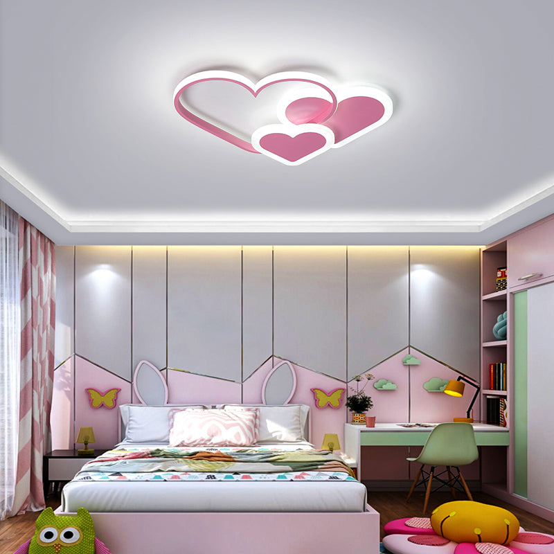 Loving Heart Ceiling Flush Mount Contemporary Acrylic Bedroom LED Flush Light Fixture - Clearhalo - 'Ceiling Lights' - 'Close To Ceiling Lights' - 'Close to ceiling' - 'Flush mount' - Lighting' - 2422917