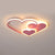 Loving Heart Ceiling Flush Mount Contemporary Acrylic Bedroom LED Flush Light Fixture - Pink - 16.5" - White - Clearhalo - 'Ceiling Lights' - 'Close To Ceiling Lights' - 'Close to ceiling' - 'Flush mount' - Lighting' - 2422922