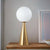 Brass Plated Conical Table Lamp Minimalist Single Metal Night Light with Ball White Glass Shade Brass Clearhalo 'Lamps' 'Table Lamps' Lighting' 2423052