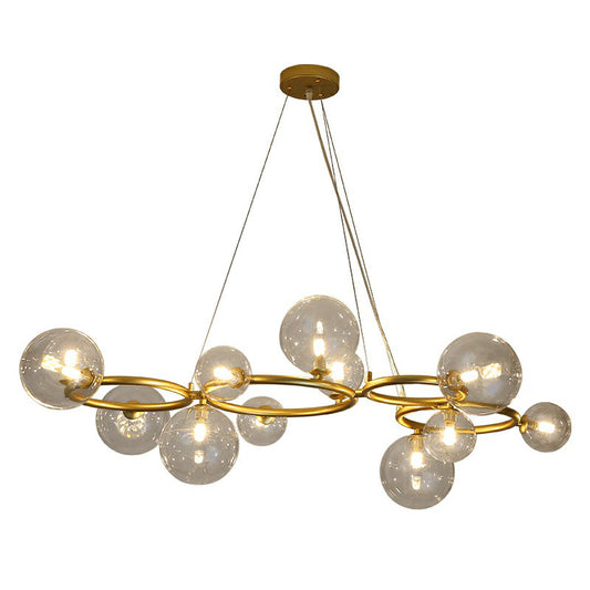Circles Hanging Chandelier Nordic Style Glass Bedroom Suspended Lighting Fixture Clearhalo 'Ceiling Lights' 'Chandeliers' 'Modern Chandeliers' 'Modern' Lighting' 2423137