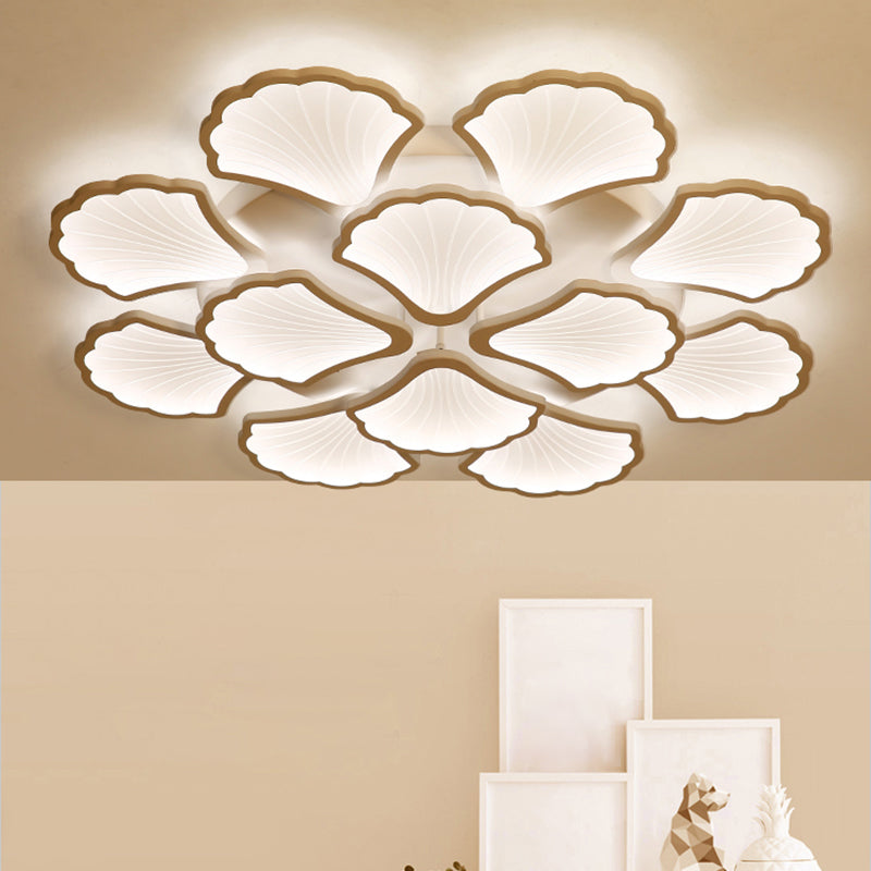 Acrylic Ginkgo Leaf Ceiling Lighting Modern White LED Flush Mount Light for Living Room Clearhalo 'Ceiling Lights' 'Close To Ceiling Lights' 'Close to ceiling' 'Flush mount' Lighting' 2423299