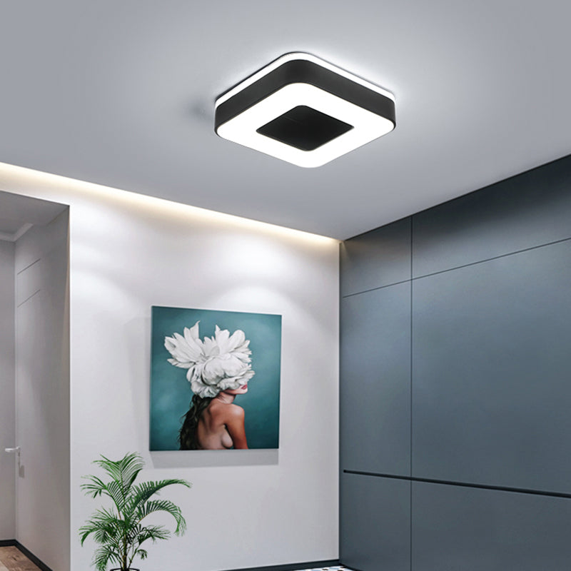 Small Corridor LED Flush Light Metal Nordic Style Ceiling Mounted Fixture with Acrylic Diffuser Clearhalo 'Ceiling Lights' 'Close To Ceiling Lights' 'Close to ceiling' 'Flush mount' Lighting' 2423317