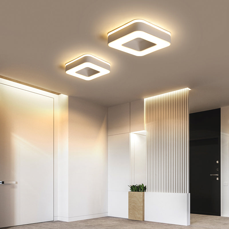 Small Corridor LED Flush Light Metal Nordic Style Ceiling Mounted Fixture with Acrylic Diffuser Clearhalo 'Ceiling Lights' 'Close To Ceiling Lights' 'Close to ceiling' 'Flush mount' Lighting' 2423320