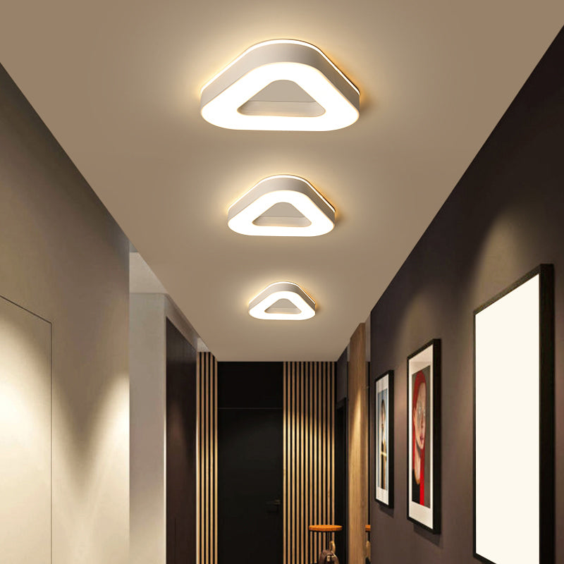 Small Corridor LED Flush Light Metal Nordic Style Ceiling Mounted Fixture with Acrylic Diffuser White Three Rings Clearhalo 'Ceiling Lights' 'Close To Ceiling Lights' 'Close to ceiling' 'Flush mount' Lighting' 2423335