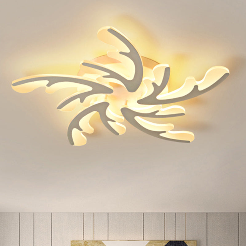 Nordic Antler LED Flush Mount Lighting Acrylic Bedroom Ceiling Mounted Light in White Clearhalo 'Ceiling Lights' 'Close To Ceiling Lights' 'Close to ceiling' 'Flush mount' Lighting' 2423337