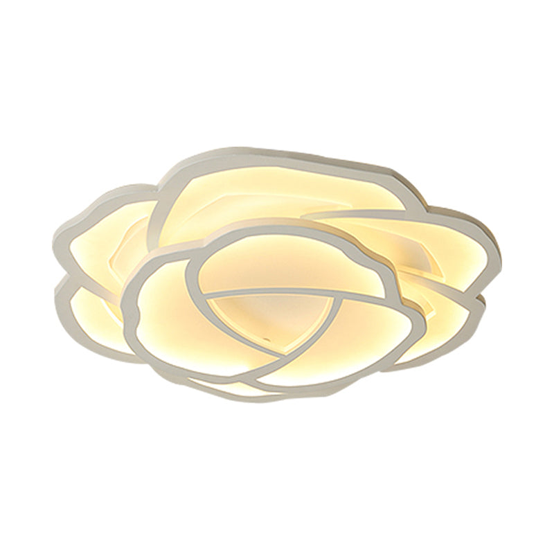 White Rose Flushmount Lighting Minimalistic Acrylic Surface Mounted Led Ceiling Light for Bedroom Clearhalo 'Ceiling Lights' 'Close To Ceiling Lights' 'Close to ceiling' 'Flush mount' Lighting' 2423377