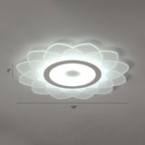 Acrylic Sunflower Flushmount Ceiling Lamp Simplicity White Flush Mount Led Light for Bedroom White 16" White Clearhalo 'Ceiling Lights' 'Close To Ceiling Lights' 'Close to ceiling' 'Flush mount' Lighting' 2423392