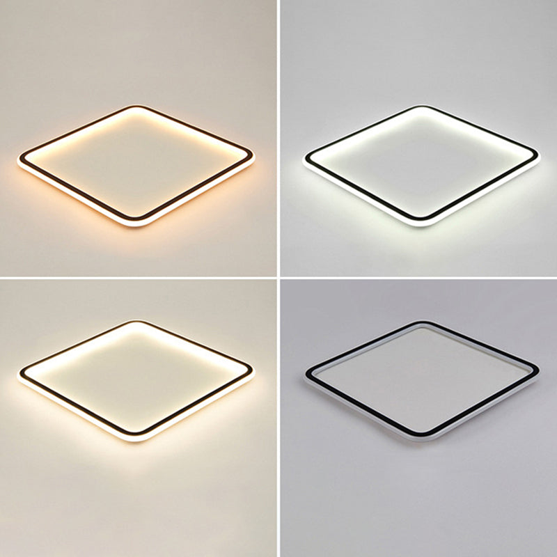 Square Ultrathin LED Flush Mount Lamp Minimalist Metal Bedroom Flush Mount Ceiling Fixture in Black Clearhalo 'Ceiling Lights' 'Close To Ceiling Lights' 'Close to ceiling' 'Flush mount' Lighting' 2423439