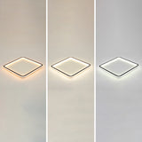 Square Ultrathin LED Flush Mount Lamp Minimalist Metal Bedroom Flush Mount Ceiling Fixture in Black Black 19.5" Third Gear Clearhalo 'Ceiling Lights' 'Close To Ceiling Lights' 'Close to ceiling' 'Flush mount' Lighting' 2423440