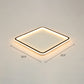Square Ultrathin LED Flush Mount Lamp Minimalist Metal Bedroom Flush Mount Ceiling Fixture in Black Black 23.5" Warm Clearhalo 'Ceiling Lights' 'Close To Ceiling Lights' 'Close to ceiling' 'Flush mount' Lighting' 2423443