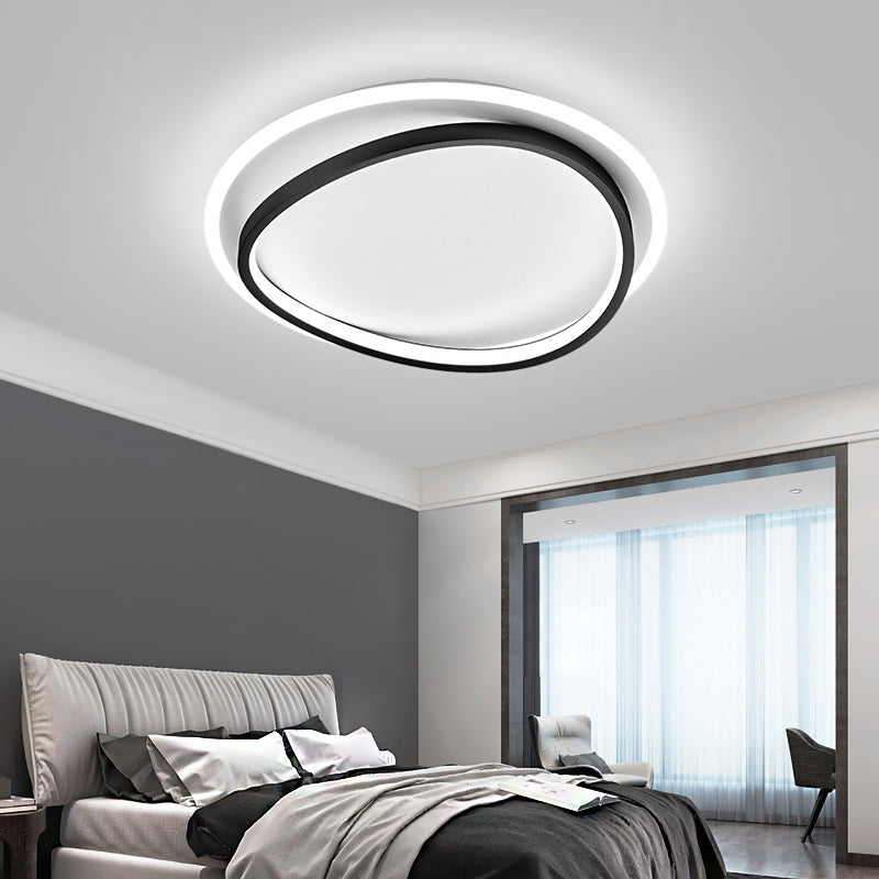 Black Triangle LED Ceiling Lighting Simplicity Metal Flush Mount Lamp for Bedroom Clearhalo 'Ceiling Lights' 'Close To Ceiling Lights' 'Close to ceiling' 'Flush mount' Lighting' 2423454