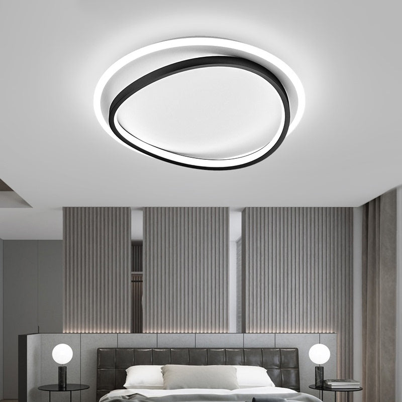 Black Triangle LED Ceiling Lighting Simplicity Metal Flush Mount Lamp for Bedroom Clearhalo 'Ceiling Lights' 'Close To Ceiling Lights' 'Close to ceiling' 'Flush mount' Lighting' 2423457