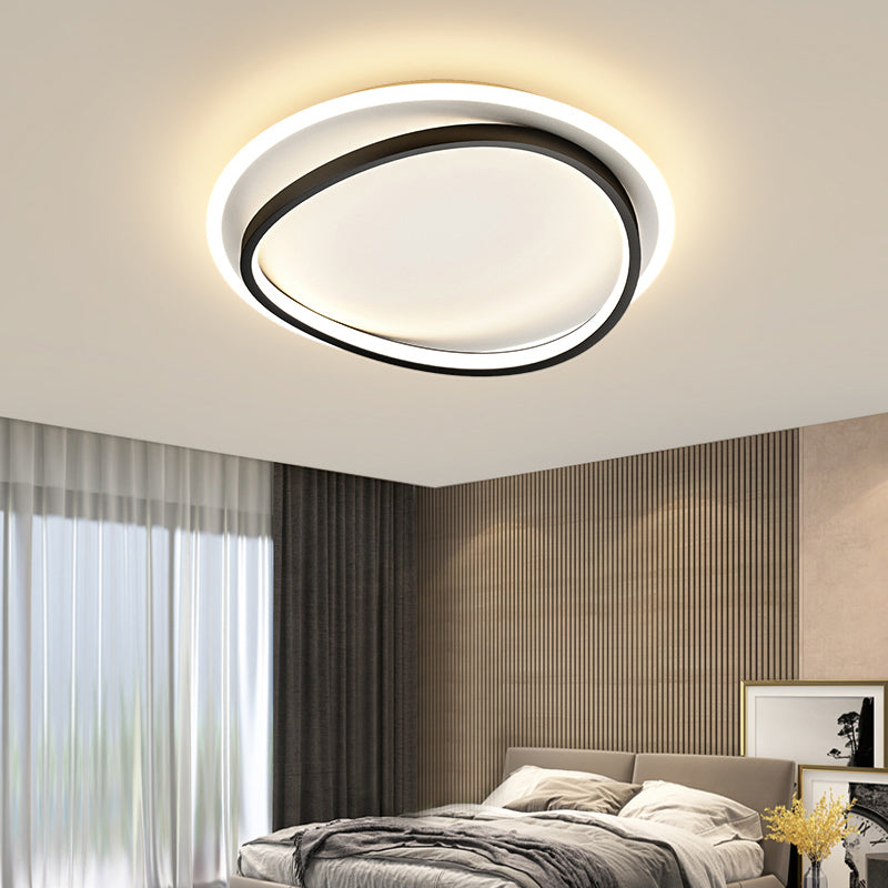 Black Triangle LED Ceiling Lighting Simplicity Metal Flush Mount Lamp for Bedroom Clearhalo 'Ceiling Lights' 'Close To Ceiling Lights' 'Close to ceiling' 'Flush mount' Lighting' 2423459