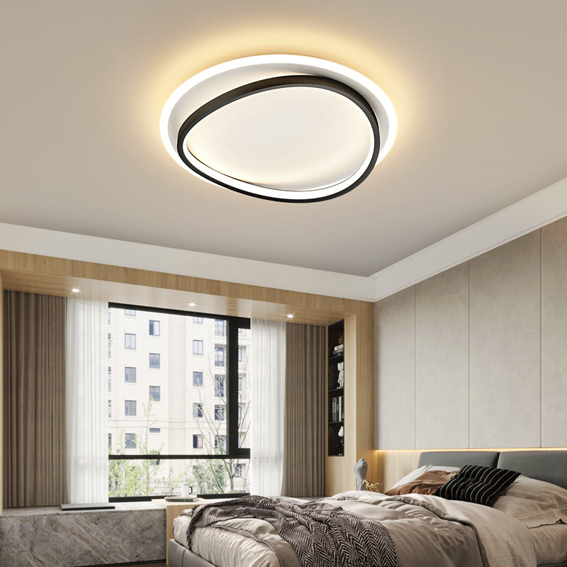 Black Triangle LED Ceiling Lighting Simplicity Metal Flush Mount Lamp for Bedroom Clearhalo 'Ceiling Lights' 'Close To Ceiling Lights' 'Close to ceiling' 'Flush mount' Lighting' 2423461