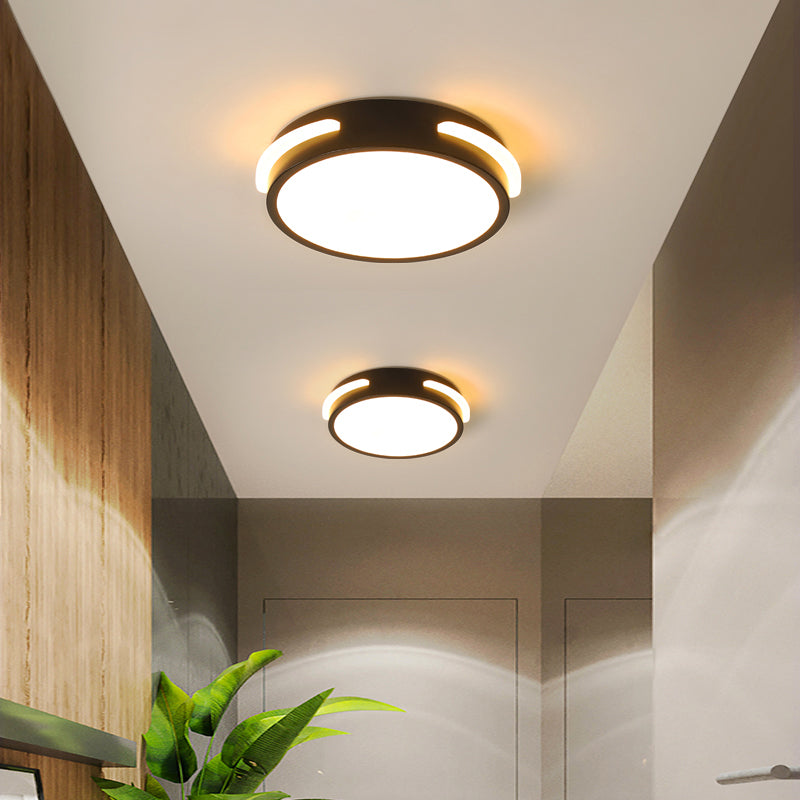 Simple Small Flush Ceiling Light Acrylic Corridor LED Flush Mount Fixture in Black Clearhalo 'Ceiling Lights' 'Close To Ceiling Lights' 'Close to ceiling' 'Flush mount' Lighting' 2423462