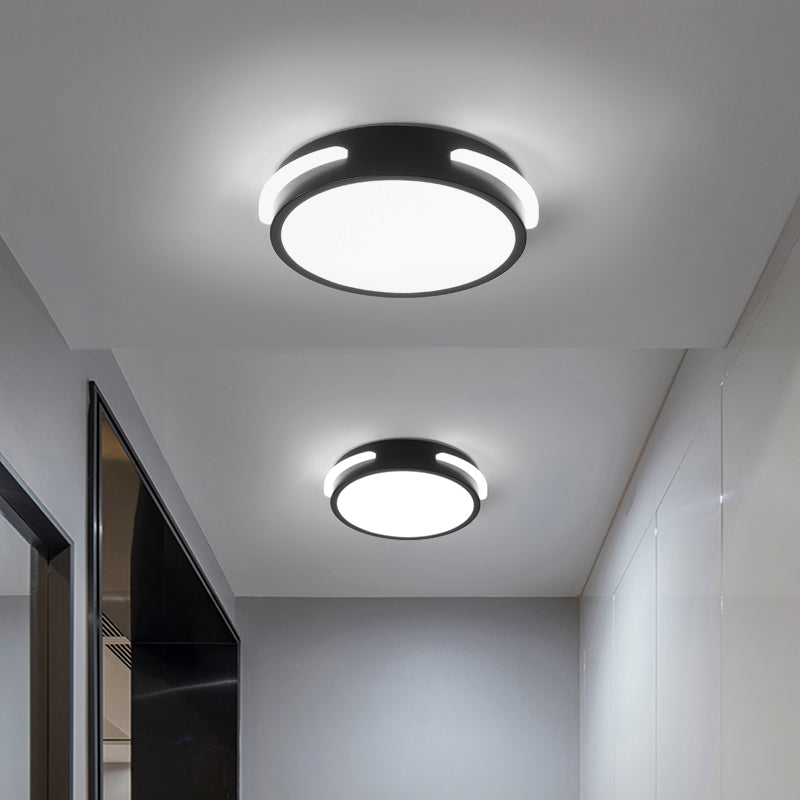 Simple Small Flush Ceiling Light Acrylic Corridor LED Flush Mount Fixture in Black Clearhalo 'Ceiling Lights' 'Close To Ceiling Lights' 'Close to ceiling' 'Flush mount' Lighting' 2423463