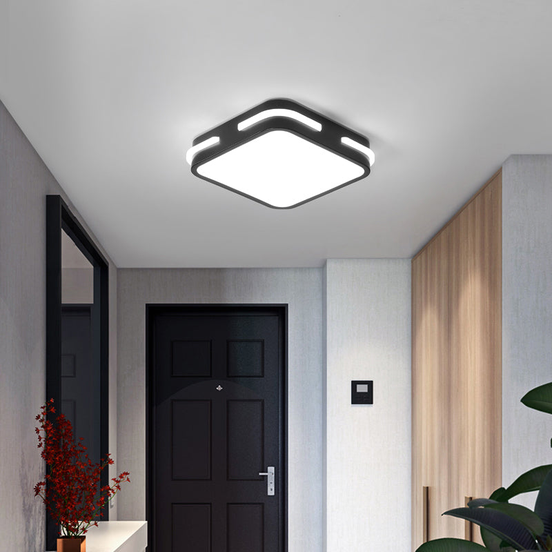 Simple Small Flush Ceiling Light Acrylic Corridor LED Flush Mount Fixture in Black Clearhalo 'Ceiling Lights' 'Close To Ceiling Lights' 'Close to ceiling' 'Flush mount' Lighting' 2423466