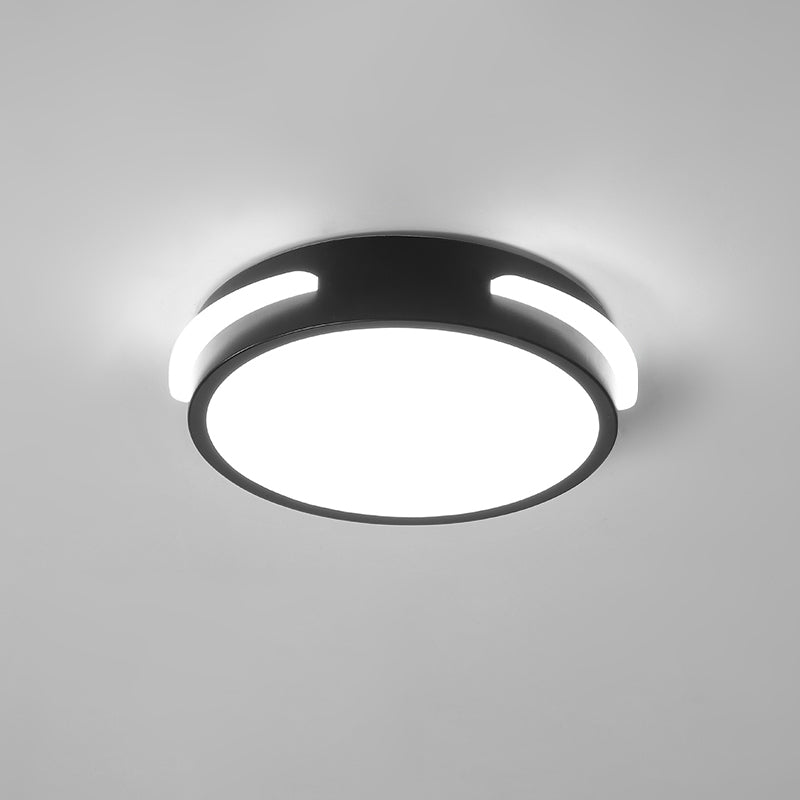Simple Small Flush Ceiling Light Acrylic Corridor LED Flush Mount Fixture in Black Black White Round Clearhalo 'Ceiling Lights' 'Close To Ceiling Lights' 'Close to ceiling' 'Flush mount' Lighting' 2423467