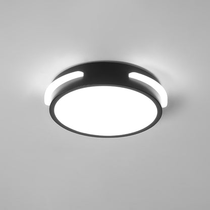 Simple Small Flush Ceiling Light Acrylic Corridor LED Flush Mount Fixture in Black Black White Round Clearhalo 'Ceiling Lights' 'Close To Ceiling Lights' 'Close to ceiling' 'Flush mount' Lighting' 2423467