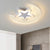 Crescent and Star LED Flush Light Nordic Acrylic Bedroom Ceiling Mounted Light Fixture White 16.5" Warm Clearhalo 'Ceiling Lights' 'Close To Ceiling Lights' 'Close to ceiling' 'Flush mount' Lighting' 2423496