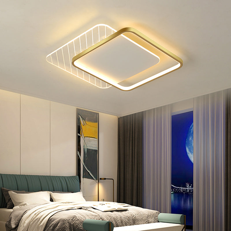 Geometric Acrylic Led Surface Mount Ceiling Light Simplicity Flush Mount Lamp for Bedroom Clearhalo 'Ceiling Lights' 'Close To Ceiling Lights' 'Close to ceiling' 'Flush mount' Lighting' 2423506