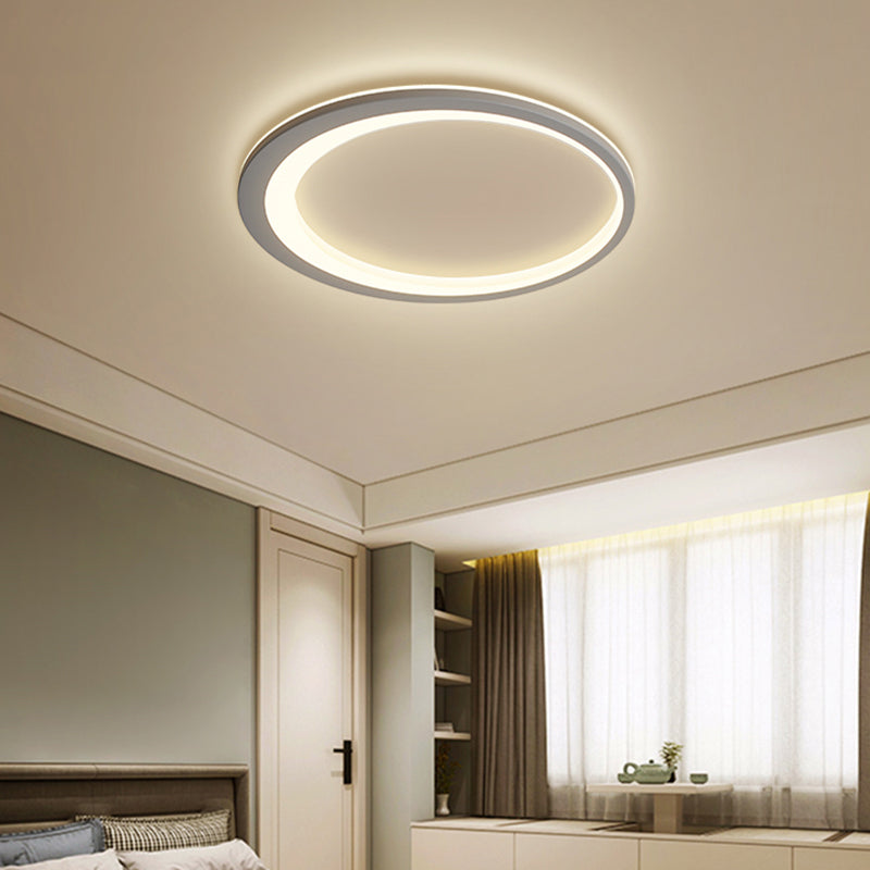 Nordic Ultrathin Flush Mount Led Light Acrylic Bedroom Ceiling Light Fixture in Grey-White Clearhalo 'Ceiling Lights' 'Close To Ceiling Lights' 'Close to ceiling' 'Flush mount' Lighting' 2423532