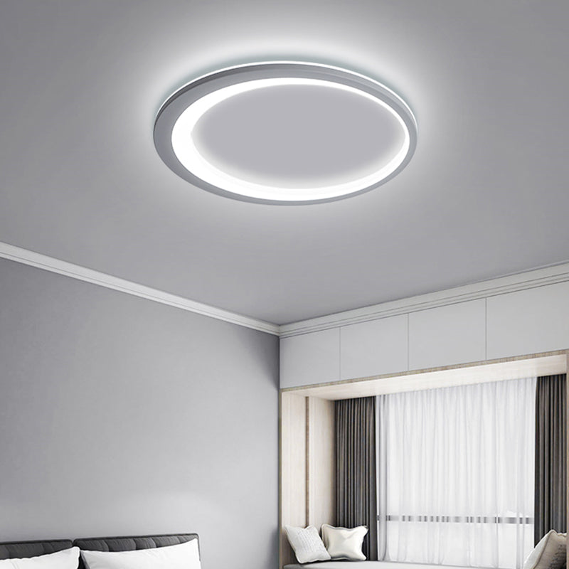 Nordic Ultrathin Flush Mount Led Light Acrylic Bedroom Ceiling Light Fixture in Grey-White Clearhalo 'Ceiling Lights' 'Close To Ceiling Lights' 'Close to ceiling' 'Flush mount' Lighting' 2423534