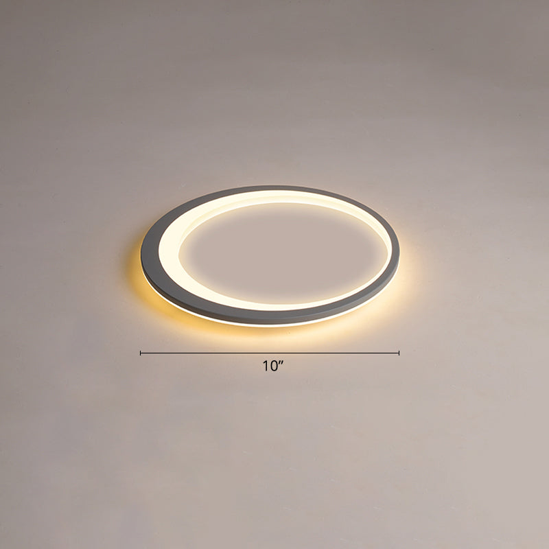 Nordic Ultrathin Flush Mount Led Light Acrylic Bedroom Ceiling Light Fixture in Grey-White Gray-White 10" Clearhalo 'Ceiling Lights' 'Close To Ceiling Lights' 'Close to ceiling' 'Flush mount' Lighting' 2423538