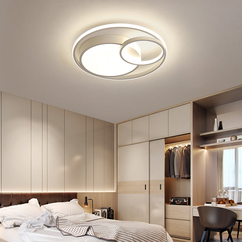 Circular Led Flush Mount Light Fixture Contemporary Acrylic Bedroom Ceiling Lamp Clearhalo 'Ceiling Lights' 'Close To Ceiling Lights' 'Close to ceiling' 'Flush mount' Lighting' 2423562