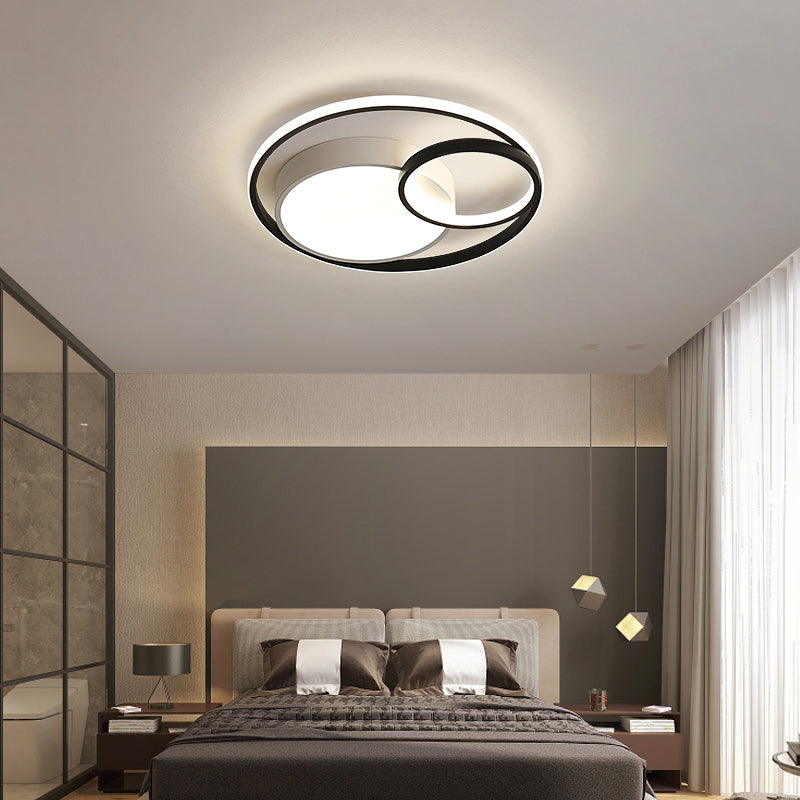 Circular Led Flush Mount Light Fixture Contemporary Acrylic Bedroom Ceiling Lamp Clearhalo 'Ceiling Lights' 'Close To Ceiling Lights' 'Close to ceiling' 'Flush mount' Lighting' 2423565