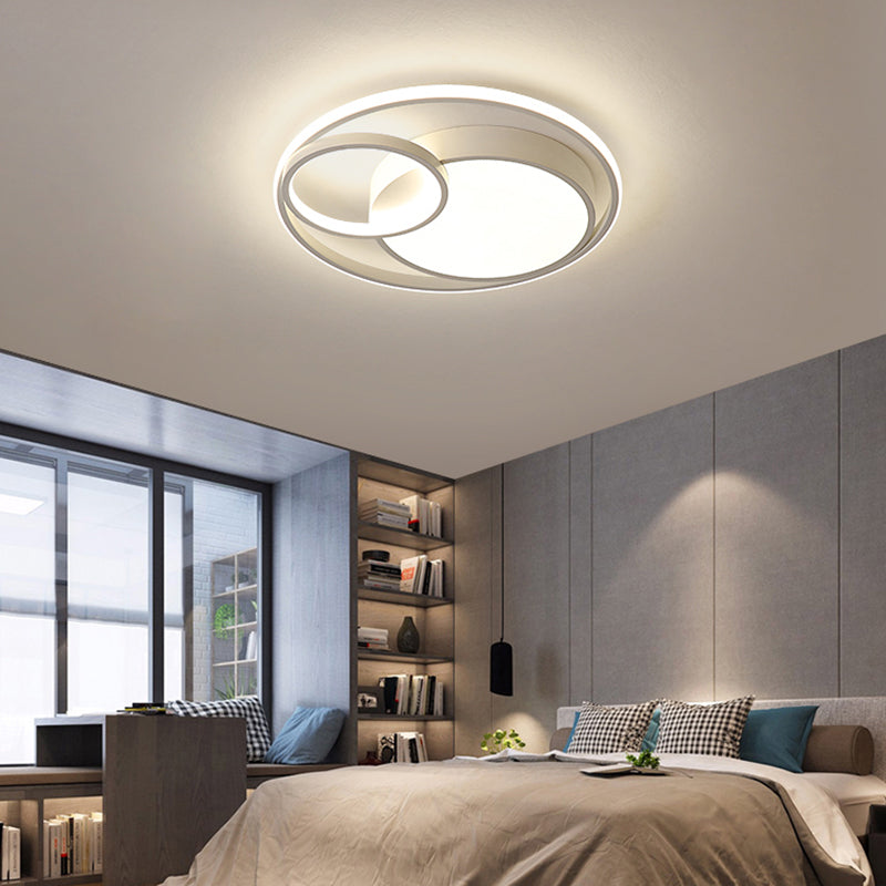 Circular Led Flush Mount Light Fixture Contemporary Acrylic Bedroom Ceiling Lamp Clearhalo 'Ceiling Lights' 'Close To Ceiling Lights' 'Close to ceiling' 'Flush mount' Lighting' 2423567