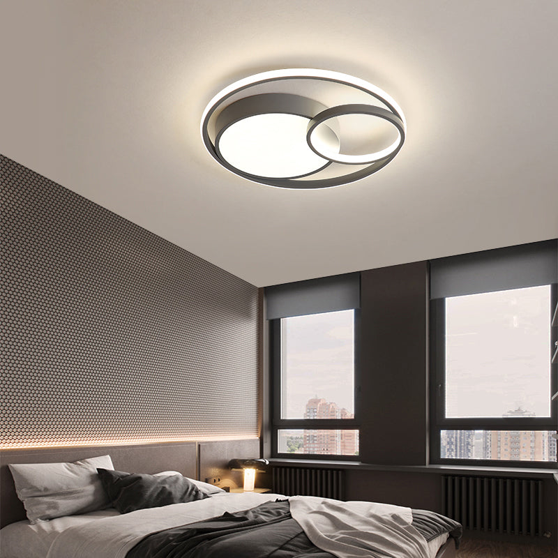 Circular Led Flush Mount Light Fixture Contemporary Acrylic Bedroom Ceiling Lamp Clearhalo 'Ceiling Lights' 'Close To Ceiling Lights' 'Close to ceiling' 'Flush mount' Lighting' 2423568