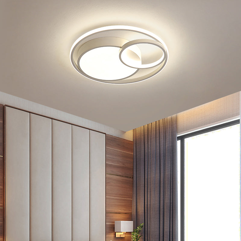 Circular Led Flush Mount Light Fixture Contemporary Acrylic Bedroom Ceiling Lamp Clearhalo 'Ceiling Lights' 'Close To Ceiling Lights' 'Close to ceiling' 'Flush mount' Lighting' 2423570