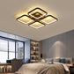 Black Square Semi Flush Light Simplicity LED Aluminum Ceiling Flush Mount Light for Bedroom Clearhalo 'Ceiling Lights' 'Close To Ceiling Lights' 'Close to ceiling' Lighting' 2423703