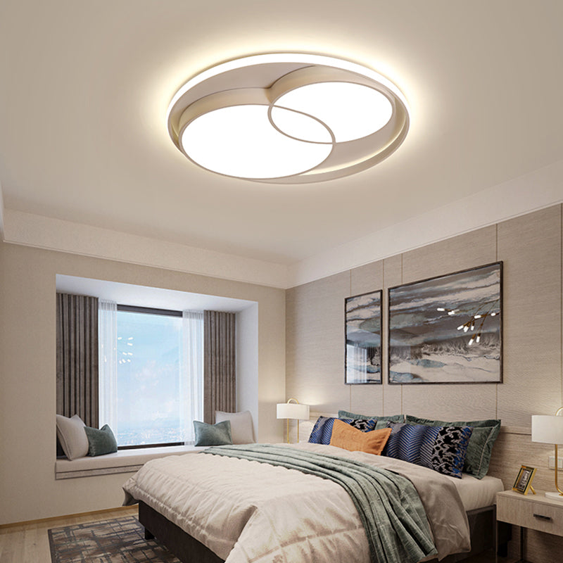 Nordic LED Flush Mount Ceiling Fixture Round Flushmount Lighting with Acrylic Shade White Remote Control Stepless Dimming Clearhalo 'Ceiling Lights' 'Close To Ceiling Lights' 'Close to ceiling' 'Flush mount' Lighting' 2423718
