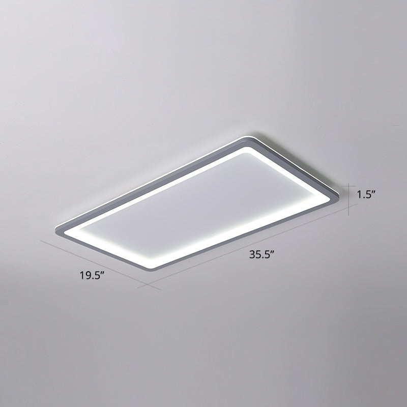 Grey Super Thin Ceiling Fixture Nordic Metal Surface Mounted Led Ceiling Light for Living Room Grey 35.5" Clearhalo 'Ceiling Lights' 'Close To Ceiling Lights' 'Close to ceiling' 'Flush mount' Lighting' 2423722