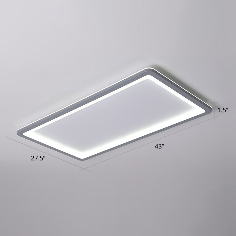 Grey Super Thin Ceiling Fixture Nordic Metal Surface Mounted Led Ceiling Light for Living Room Grey 43" Clearhalo 'Ceiling Lights' 'Close To Ceiling Lights' 'Close to ceiling' 'Flush mount' Lighting' 2423723